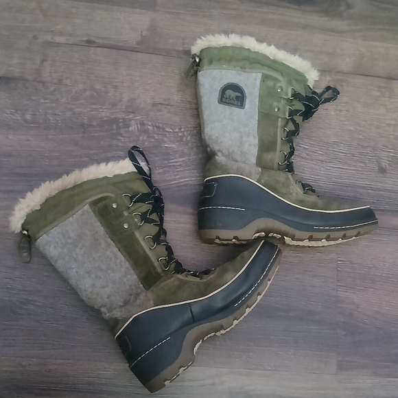Sorel Tivoli III High Boot Nori/Black Lace Up Waterproof Size 7 - Picture 3 of 9